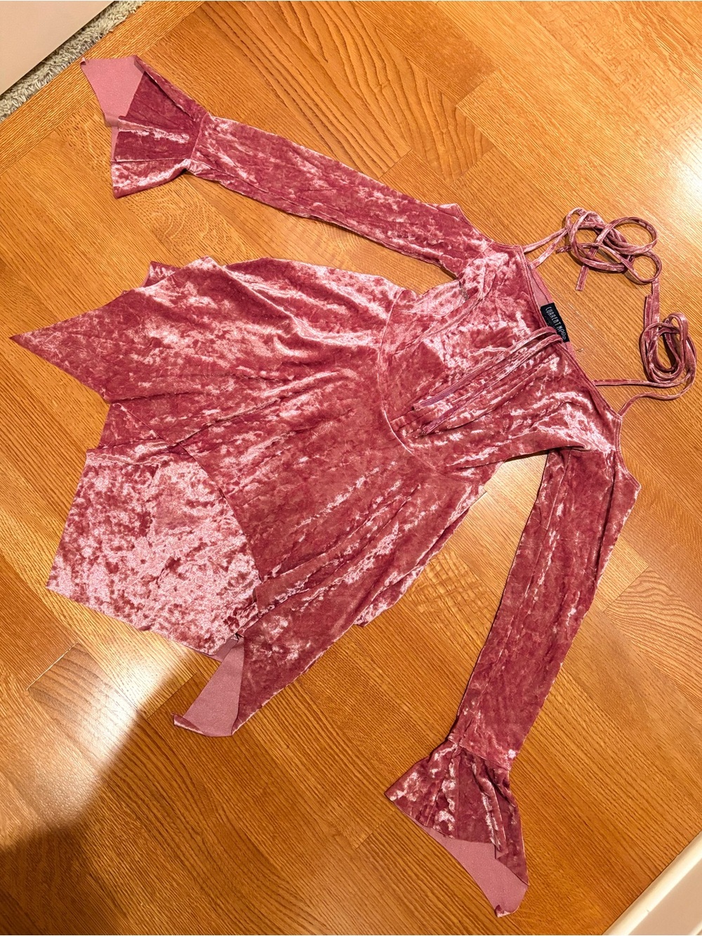 NWT Dolls Kill Current Mood F is for Fairies Handkerchief Dress Mauve Velvet XS - Picture 2 of 6